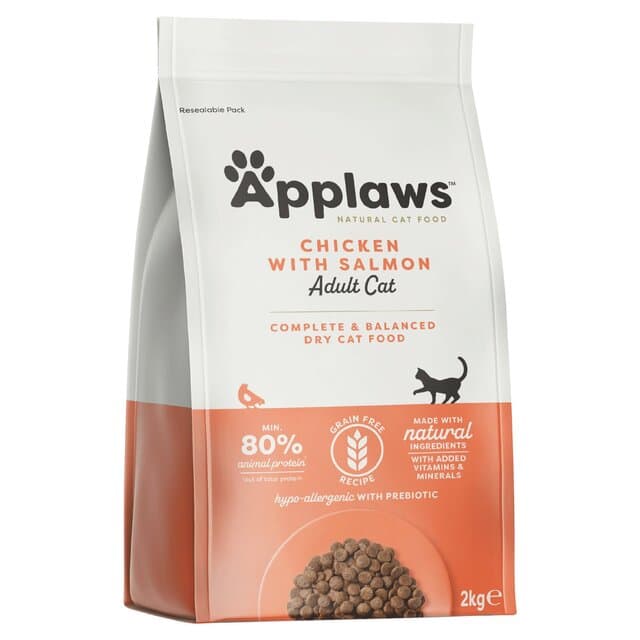 APPLAWS Grain Free Adult, 80% Pui si Somon, Hrana Uscata Pisici, 2kg