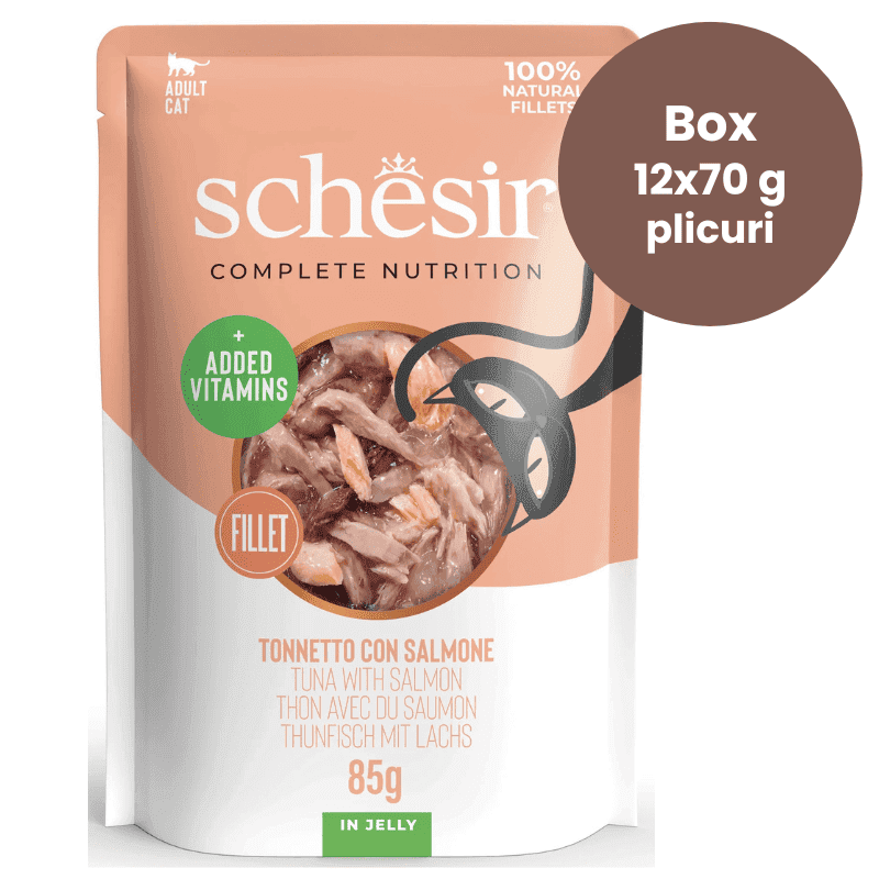 SCHESIR Cat Ton cu Somon in Aspic Box 12x85 g Plic