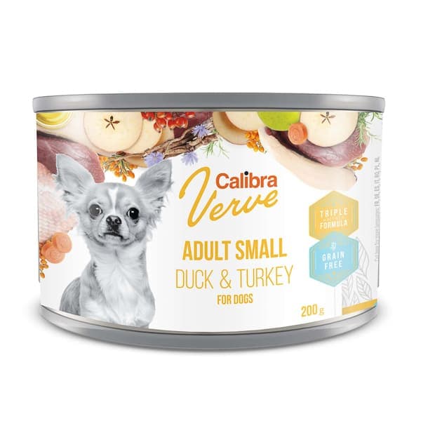 CALIBRA Dog Verve GF Adult Small cu Rață și Curcan 200 g
