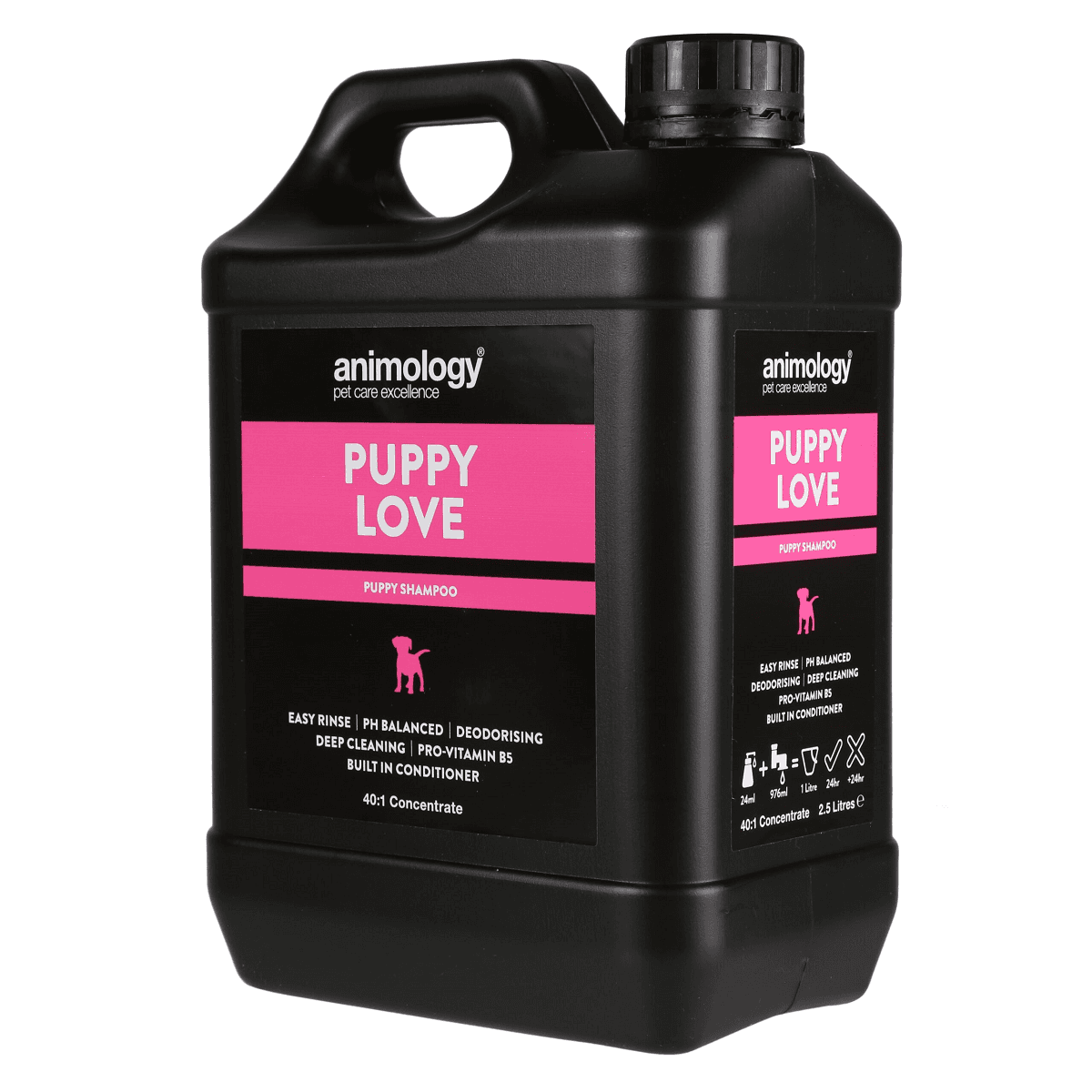 ANIMOLOGY Puppy Love Sampon Vegan, Concentrat 1:40, Pentru Pui de Catel, Orice Tip de Blana 2.5L