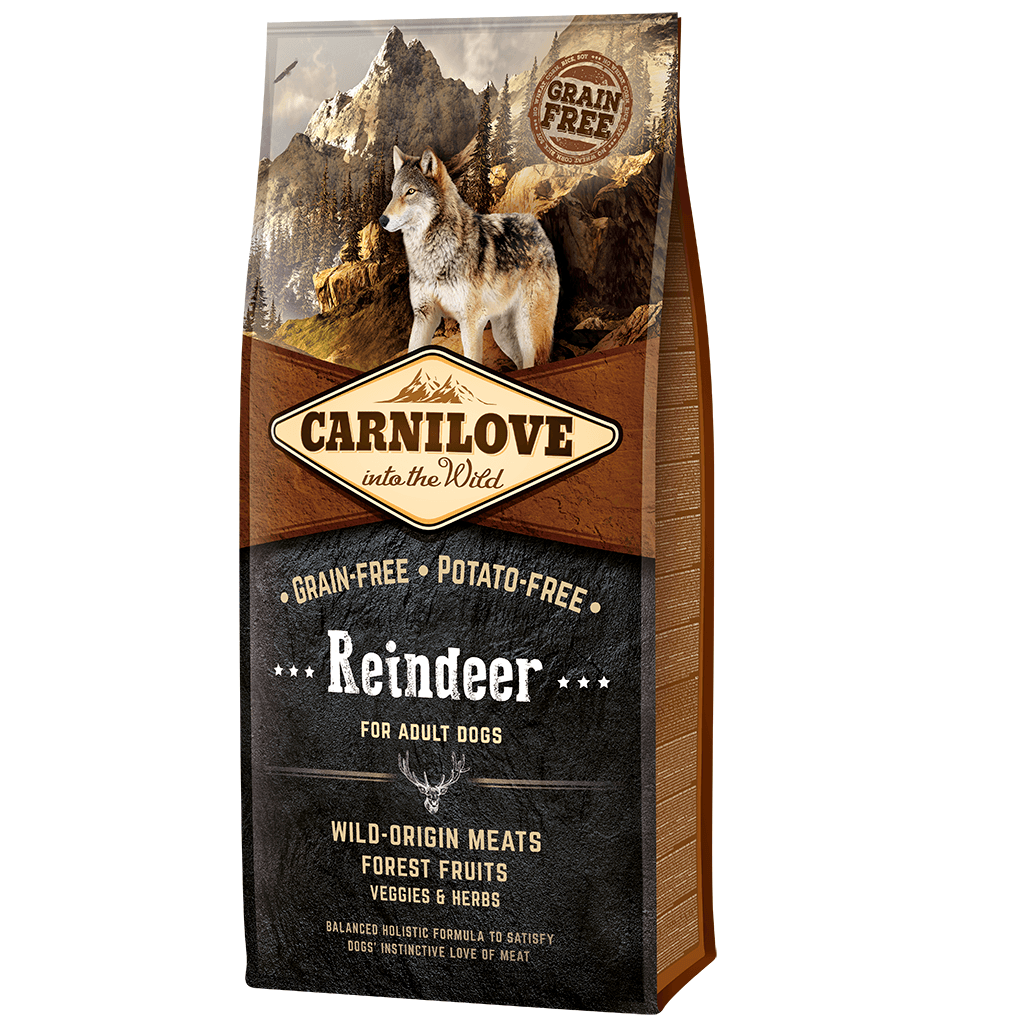 CARNILOVE Grain Free Adult, cu Ren, Hrana Uscata Fara Cereale Caine, 12Kg