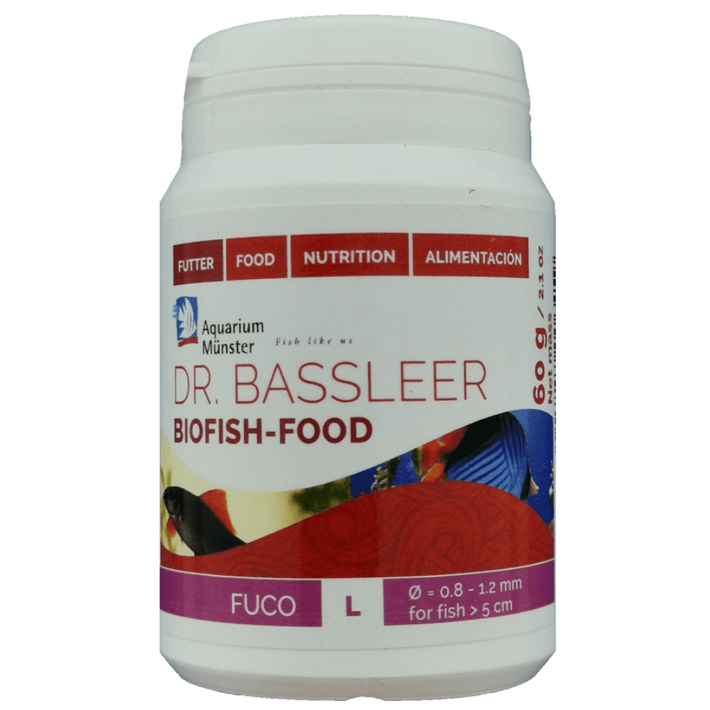 Aquarium Munster DR. BASSLEER Biofish Food Fuco L, 60 g – Hrană Granulata Premium cu Fucoidan pentru Stimularea Imunitatii Peștilor de Acvariu
