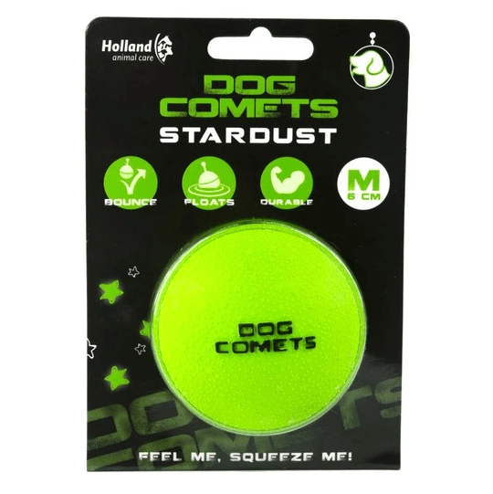 DOG COMETS Jucarie Caini, Minge Plina Cauciuc Natural, Verde, 6cm