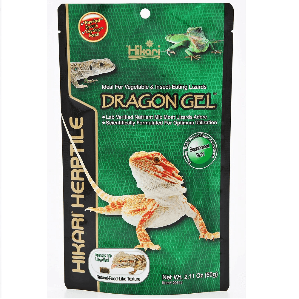 HIKARIi DragonGel, 50 g – Hrana Revolutionara pentru Agama cu Barba si Alte Soparle Ierbivore sau Insectivore, Formula Gel Premium