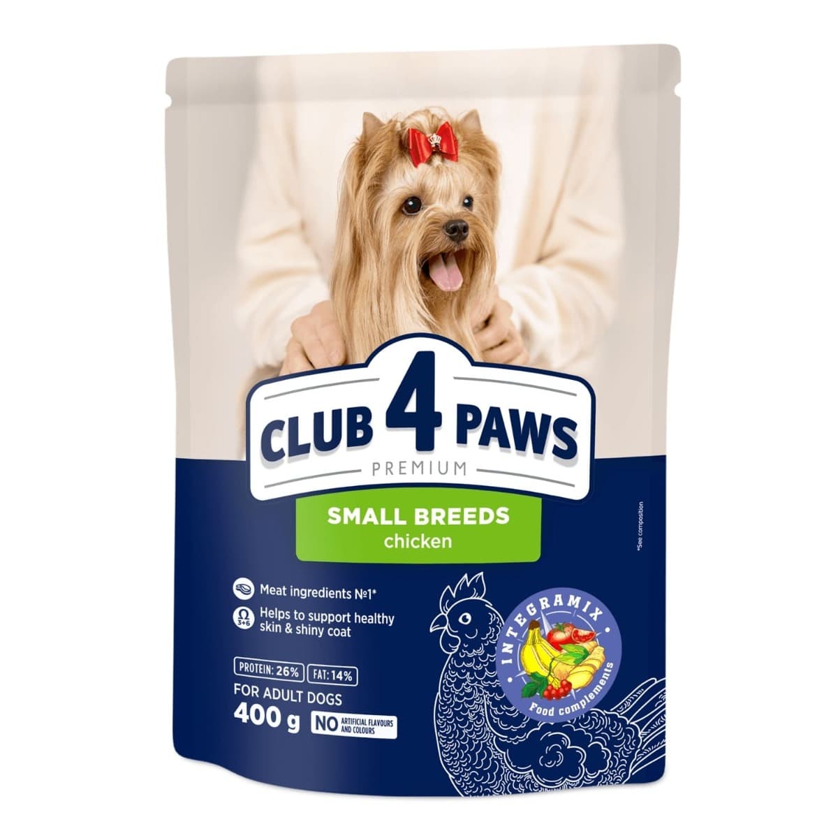 CLUB 4 PAWS Adult Mini cu Pui 400 g | Hrana Uscata Premium pentru Caini Adulti de Talie Mica