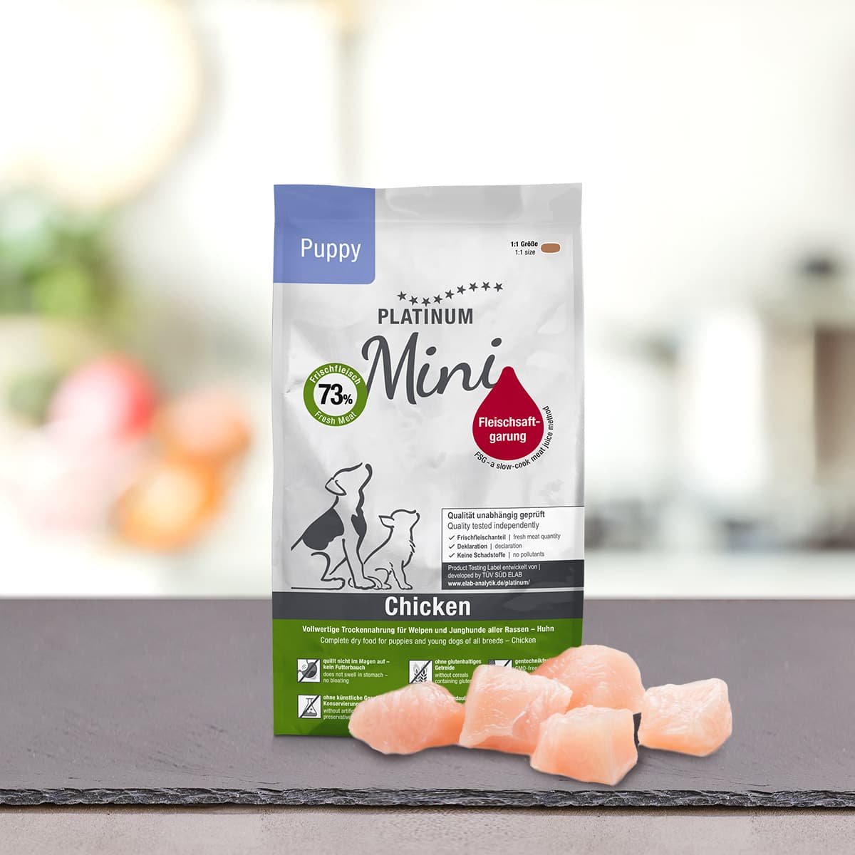 PLATINUM NATURAL Puppy Mini, cu Pui, Hrana Uscata Pentru Caini Juniori de Talie Mica, 900g