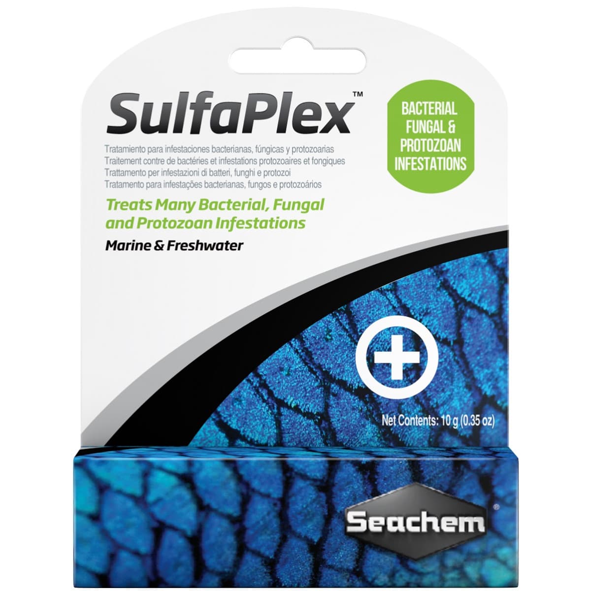 SEACHEM SulfaPlex, Tratament Antibiotic Antibacterian si Antifungic Pentru Pesti de Acvariu, 10g