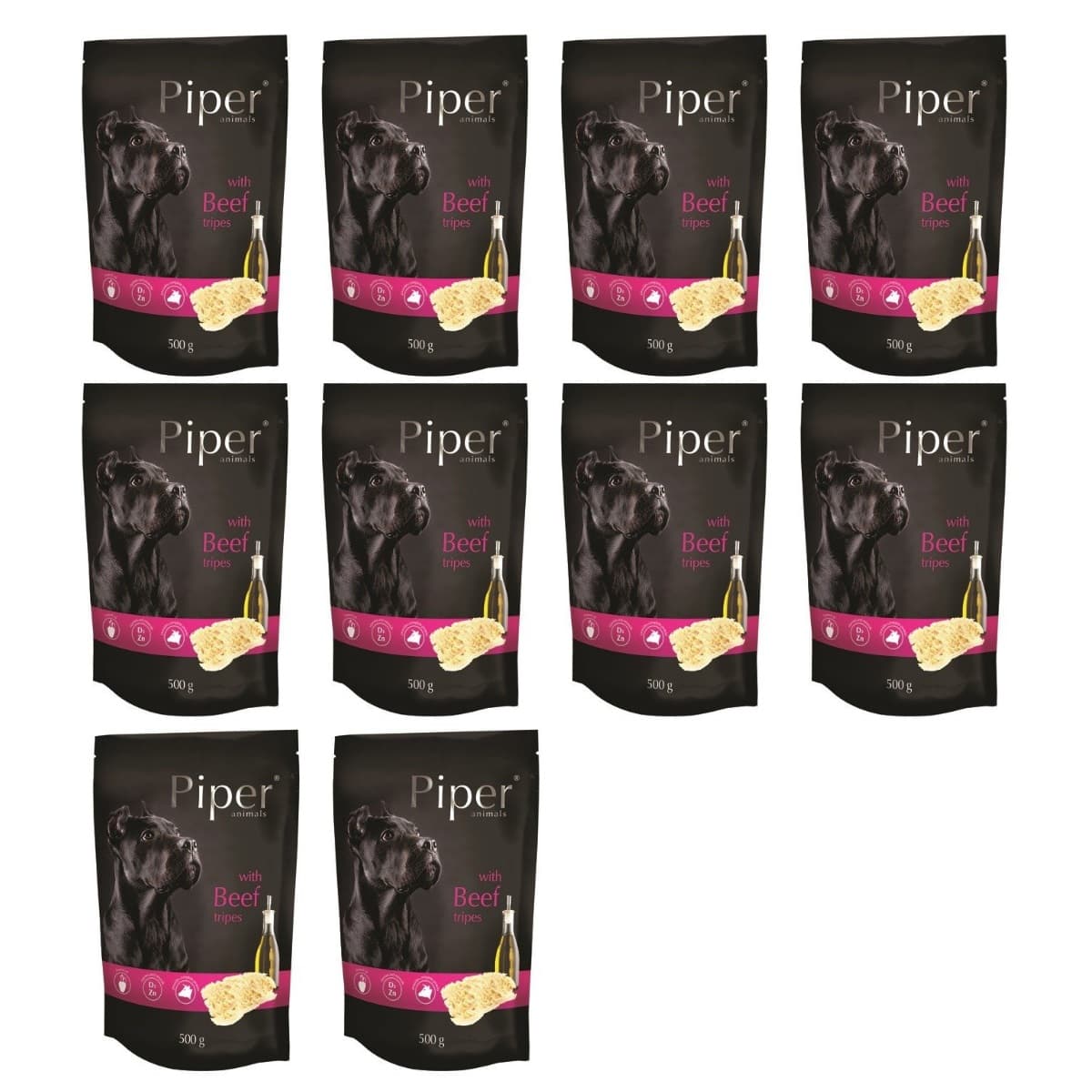 PIPER Animals, cu Burta de Vita, Set Plicuri Hrana Umeda Pentru Caini, 10x500g