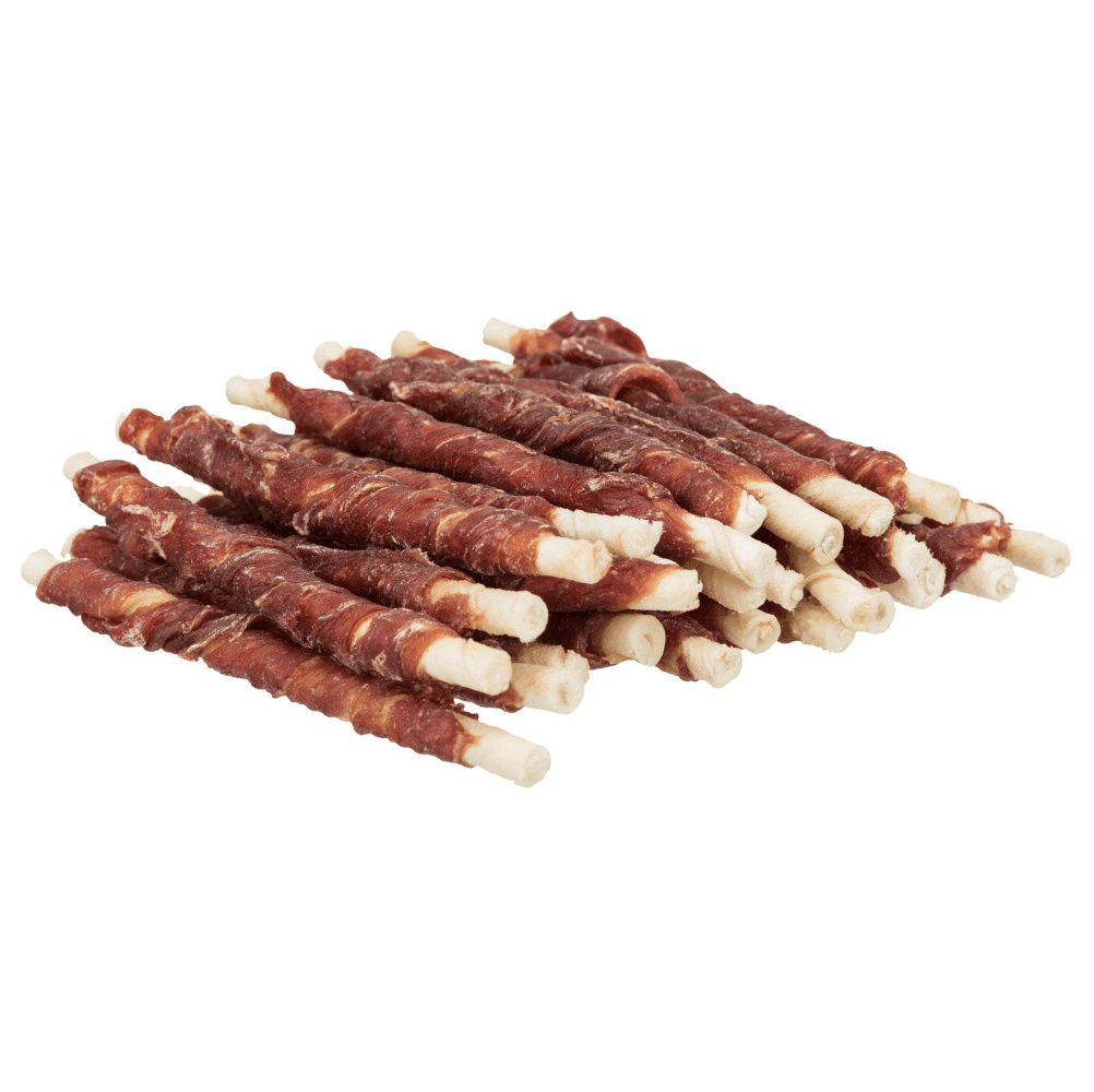 Recompensa DENTAFUN Pentru Caini, Stick Rasucit cu Carne de Rata, 12 cm