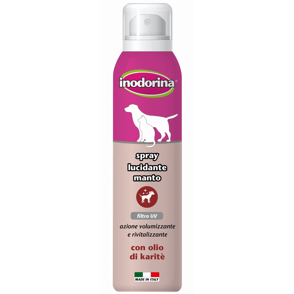 INODORINA Fur Brightening, Spray Styling Pentru Volum, Stralucire si Protectie UV, Blana Caini si Pisici, 200ml