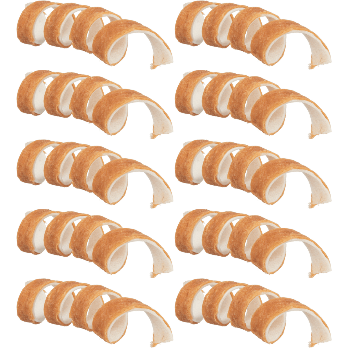 Recompensa Pentru Caini DENTAFUN Set Spirale din Piele cu Carne de Rata, 12cm
