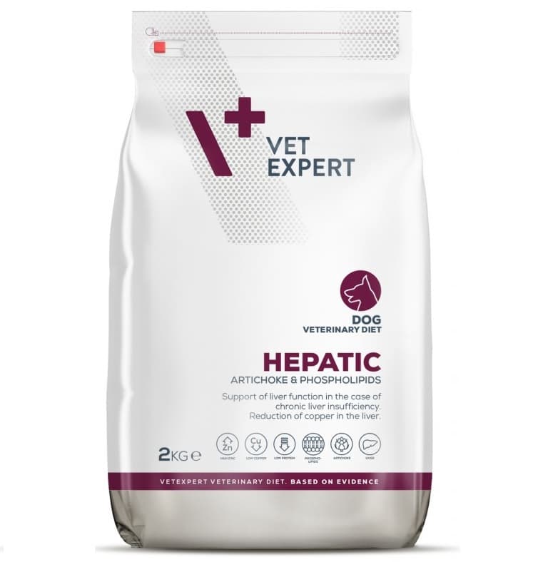 VETEXPERT 4T VETERINARY DIET Hepatic, Hrana Uscata Caine cu Insuficienta Hepatica Cronica, 2kg