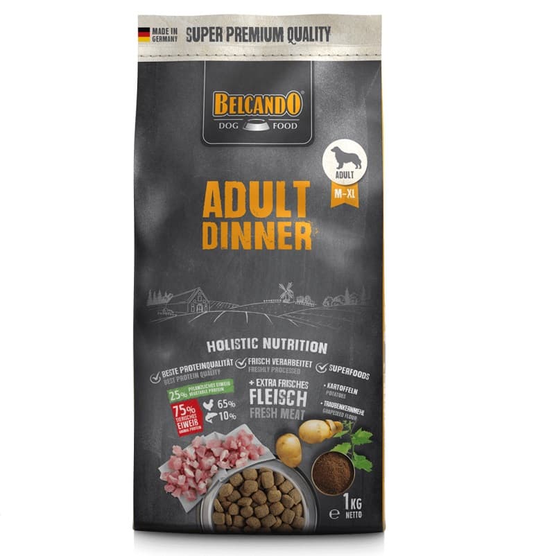 BELCANDO Adult Dinner, Hrana Uscata Pentru Caini, 1kg