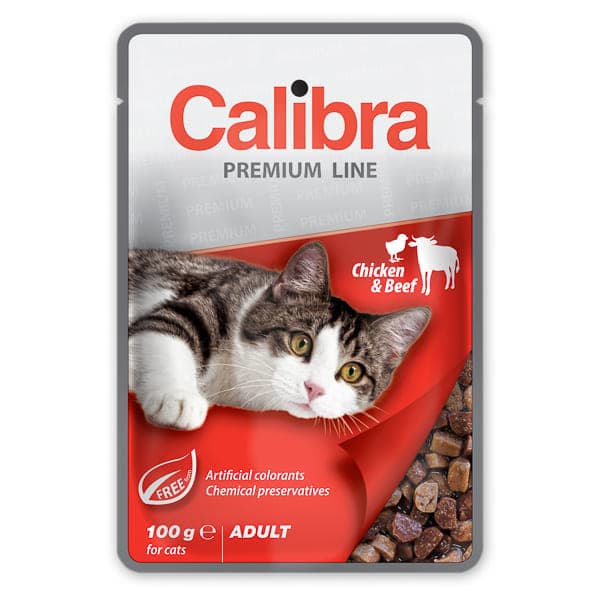 CALIBRA Cat Premium Adult cu Pui si Vita 100 g