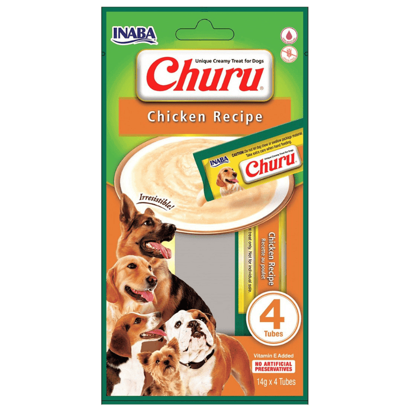 CHURU Creamy Treats for Dogs, Chicken Recipe, 4x14g