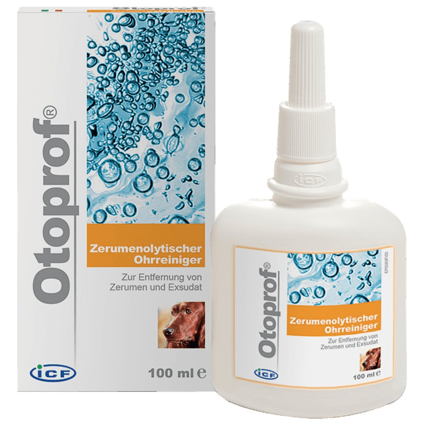 ICF OTOPROF Solutie Auriculara Ceruminolitica pentru Curatarea Profesionala a Pavilionului Urechii si a Conductului Auditiv Extern, Caine / Pisica, 100ml