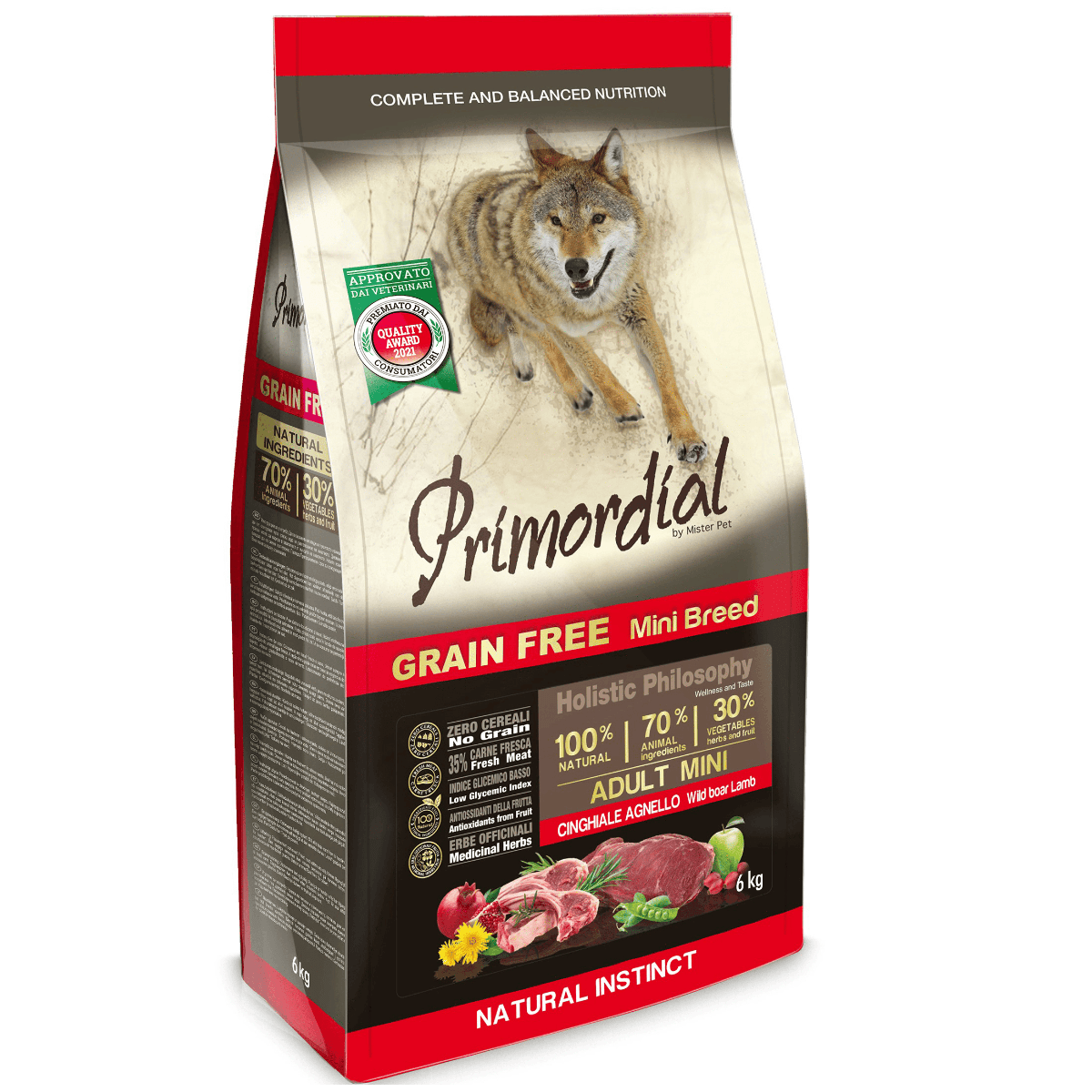 PRIMORDIAL Grain-Free Holistic Dog Adult Mini Miel si Mistret 2 kg