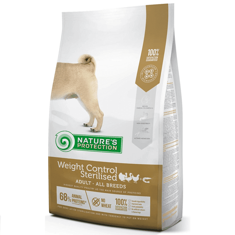 NATURE'S PROTECTION Dog Weight Control Sterilised cu Pasare si Krill 4 kg