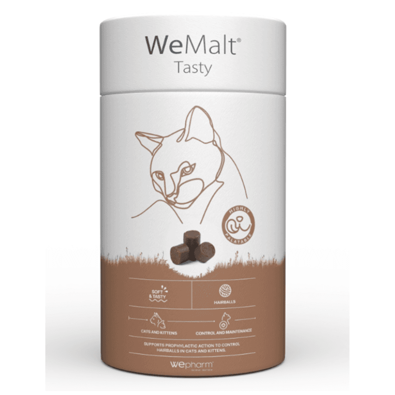 WePHARM WeMalt Tasty 30 Comprimate – Supliment pentru Prevenirea si Eliminarea Ghemelor de Blana la Pisici
