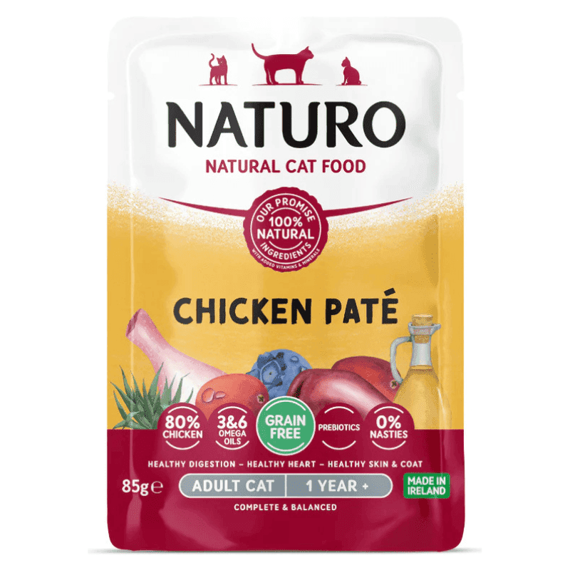 NATURO Adult Cat Grain Free Pate cu Pui 85 g | Hrana Umeda Completa fara Cereale 100% Naturala pentru Pisici Adulte