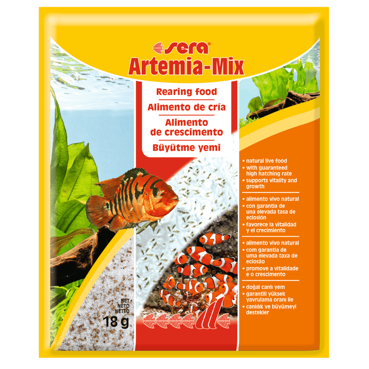 SERA Artemia Mix, Amestec Pentru Obtinerea de Hrana Vie, Pentru Pesti si Nevertebrate, 18g