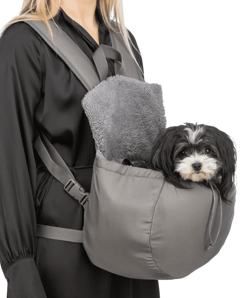 MOLLY Rucsac tip Marsupiu Pentru Caini Maxim 4kg, Gri, 25x17x38cm