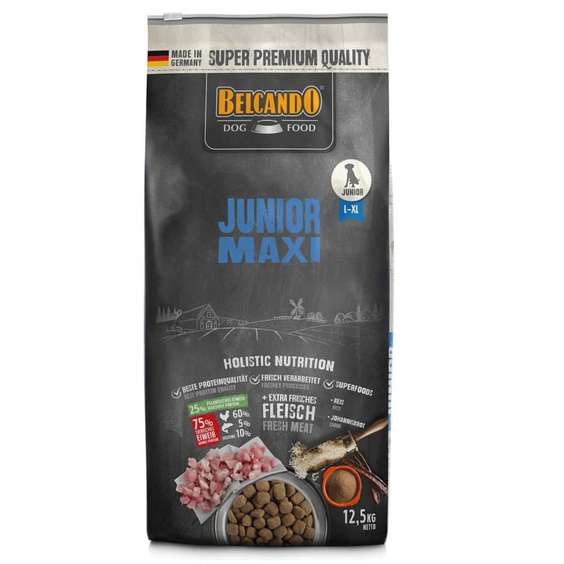 BELCANDO Junior Maxi, cu Pasare, Hrana Uscata pentru Caini Juniori Talie Mare, 12.5kg