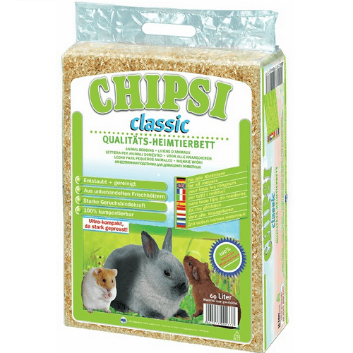 CHIPSI Classic Rumegus, Asternut Igienic Pentru Cusca Rozatoarelor 60L