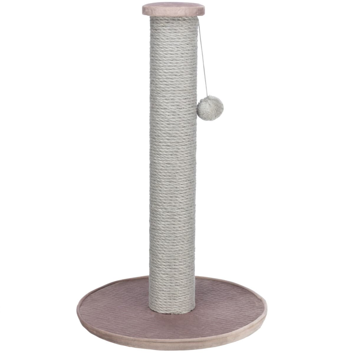 LIVIA Sisal Vertical cu Jucarie Minge Pufoasa Pentru Pisici, Roz, Diametru 38cm