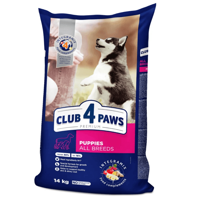 CLUB 4 PAWS Puppy All Breed cu Pui 14 kg | Hrana Uscata Premium pentru Pui de Catel si Juniori