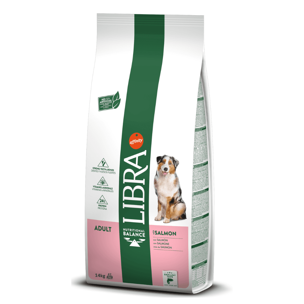 LIBRA Dog Adult cu Somon, Hrană Uscată Premium pentru Câini Adulți de Talie Medie sau Mare, 14kg