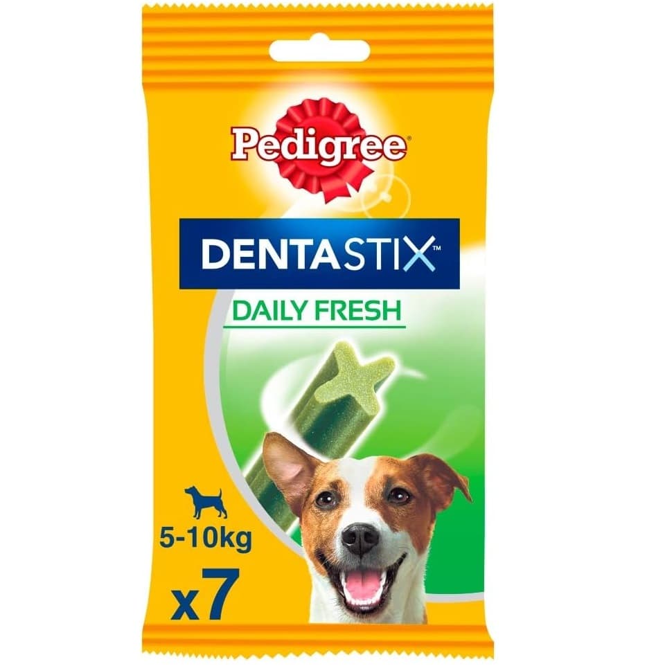 PEDIGREE DentaStix Daily Fresh, cu Extract de Ceai Verde, Recompensa Pentru Caini de Talie Mica, Batoane 7buc