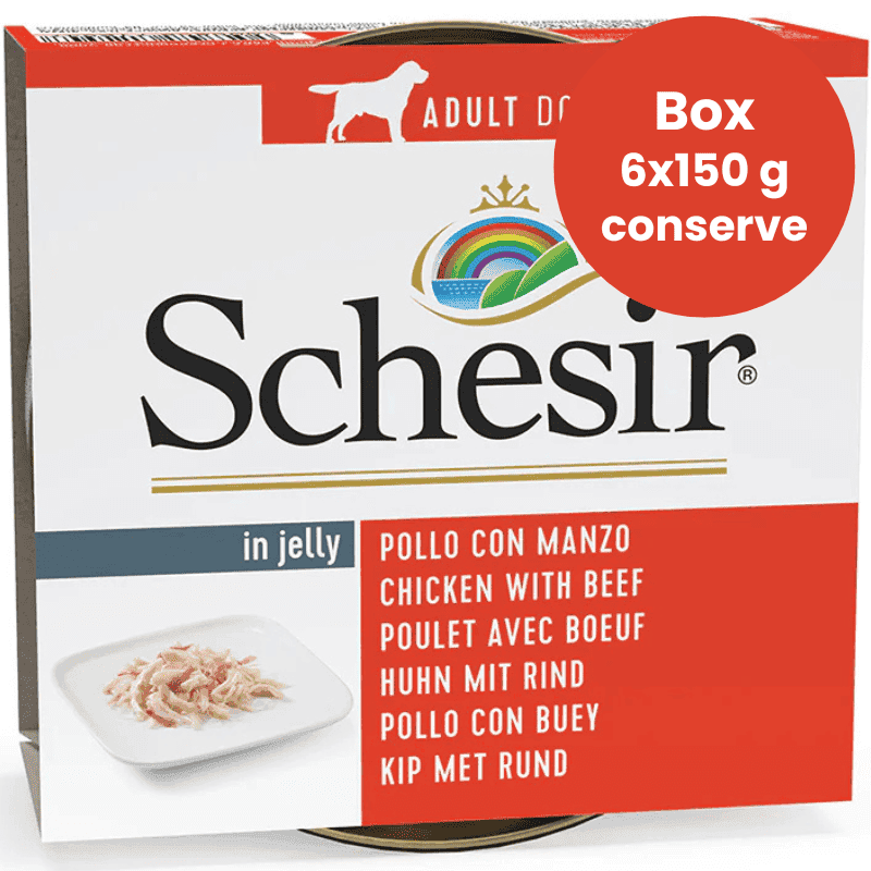 SCHESIR Dog Pui cu Vita in Aspic Box 12x150 g