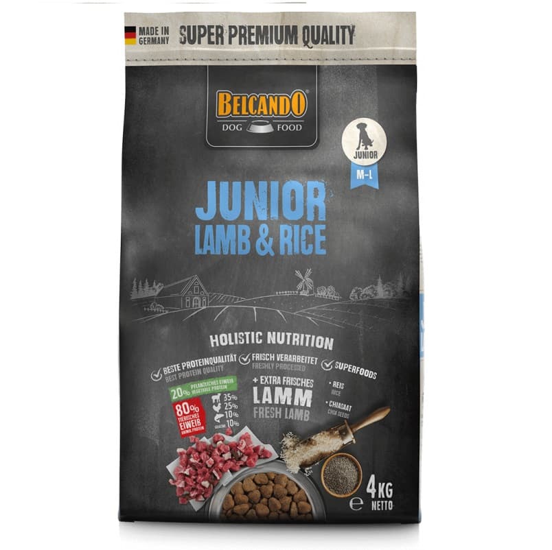 BELCANDO Junior, cu Miel si Orez, Hrana uscata Pentru Caini Juniori, 4kg