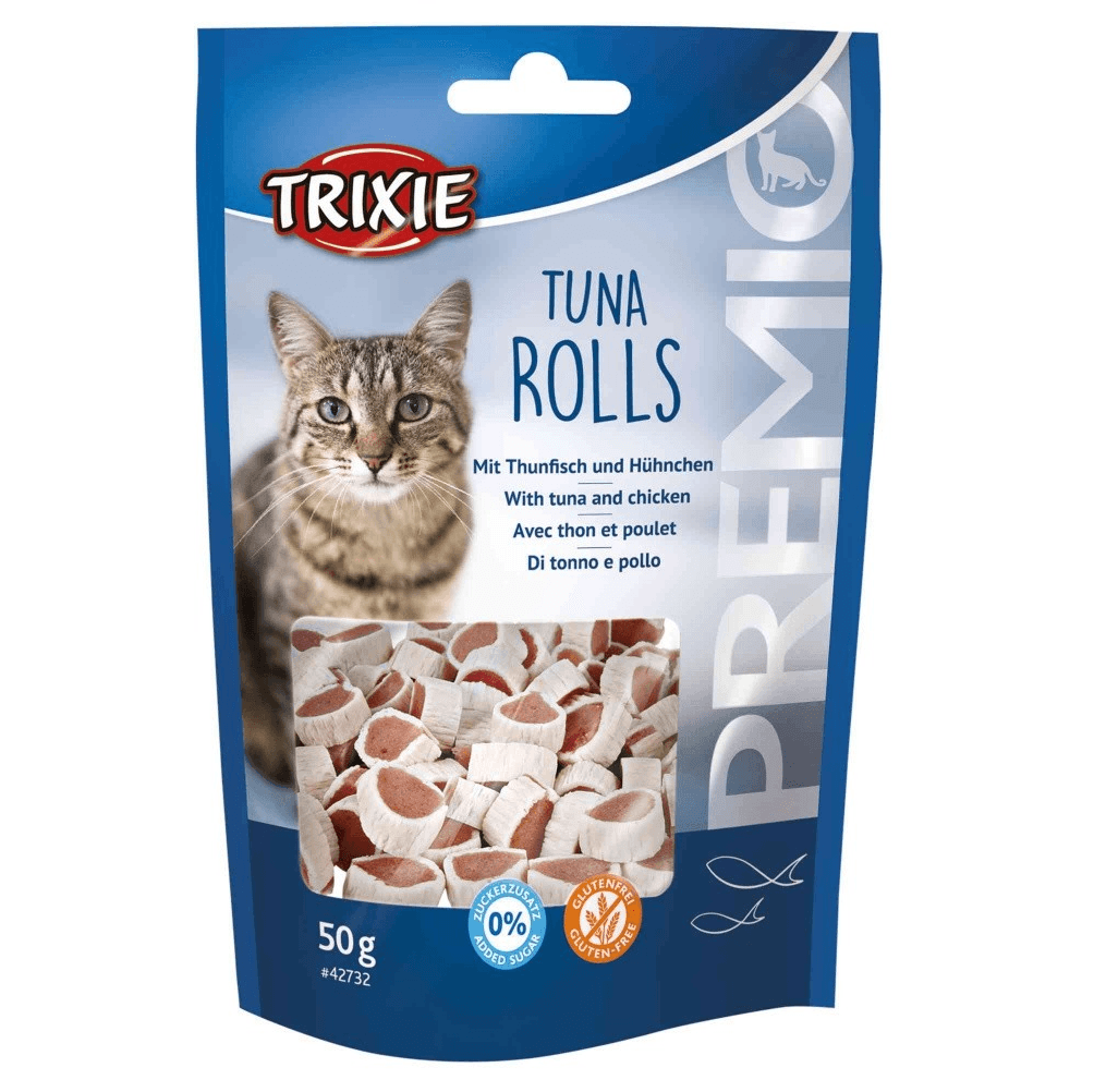 TRIXIE Premio Recompense Pisici, Rulouri cu Pui si Ton, 50g