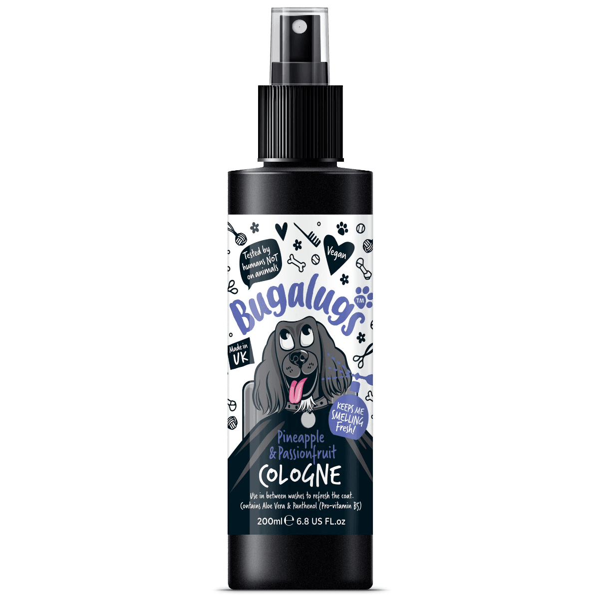 BUGALUGS Pineapple & Passionfruit Parfum Vegan Pentru Caini, Aroma de Ananas si Fructul Pasiunii, 200ml