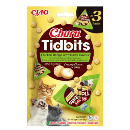 INABA Churu Cat Tidbits Chicken & Dashi 3x12 g