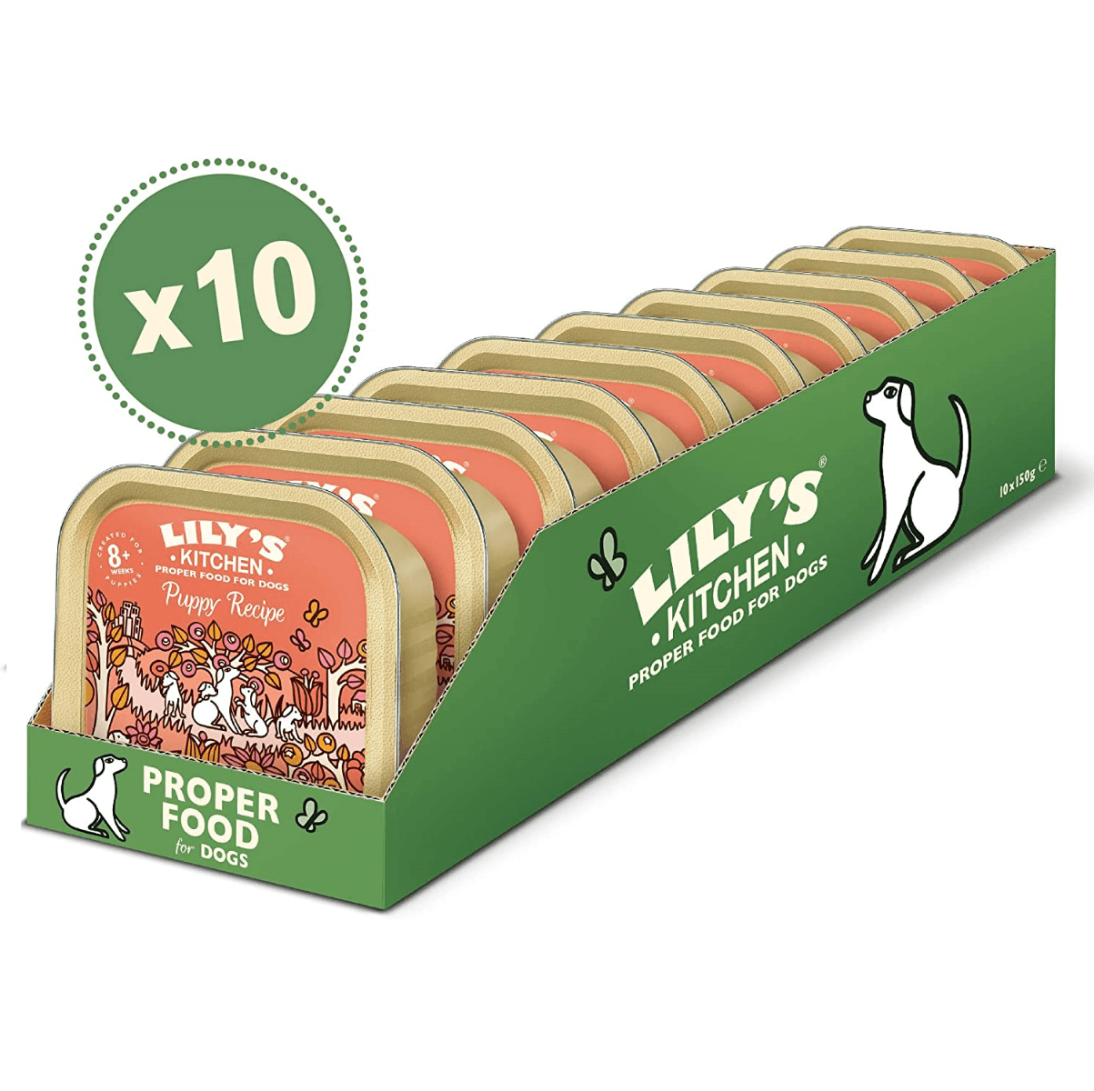 LILY'S KITCHEN Puppy Recipe, cu Pui, Set Conserve Hrana Umeda Fara Cereale Pentru Caini Juniori 10x150g