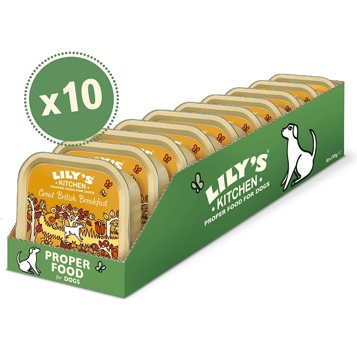 LILY'S KITCHEN Great British Breakfast, cu Vanat si Sunca, Set Conserve Hrana Umeda Fara Cereale Pentru Caini 10x150g