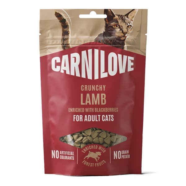 CARNILOVE Cat Crunchy Snack cu Miel și Mure 50 g | Recompense Crocante pentru Pisici Adulte