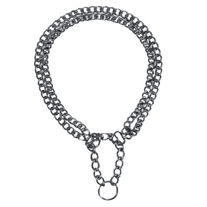 Zgarda Semistrangulanta Lant Dublu STOP THE PULL 35cm / 2mm