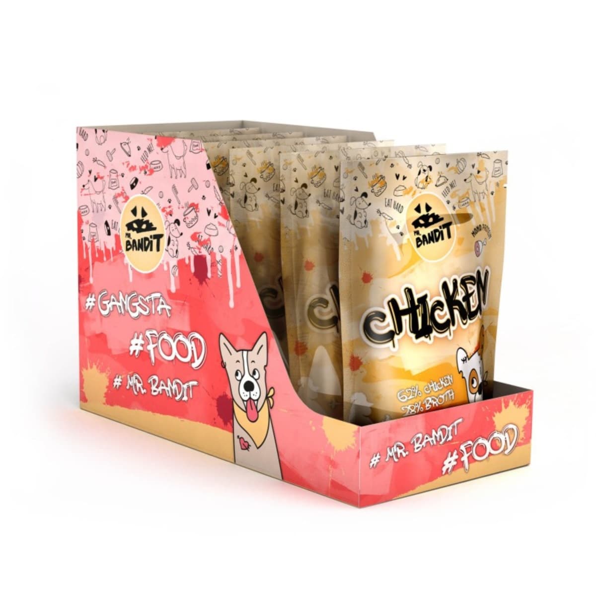 MR. BANDIT Pachet Plicuri Hrana Umeda Monoproteica Pentru Caini, Carne de Pui in Sos, 6x380g