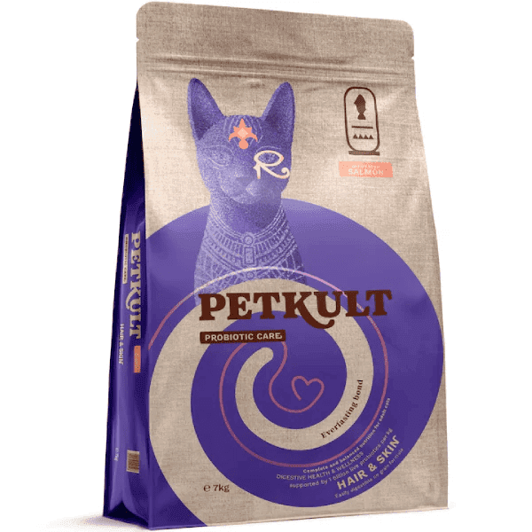 PETKULT Probiotic Cat Care Hair & Skin Fresh cu Somon 7 kg