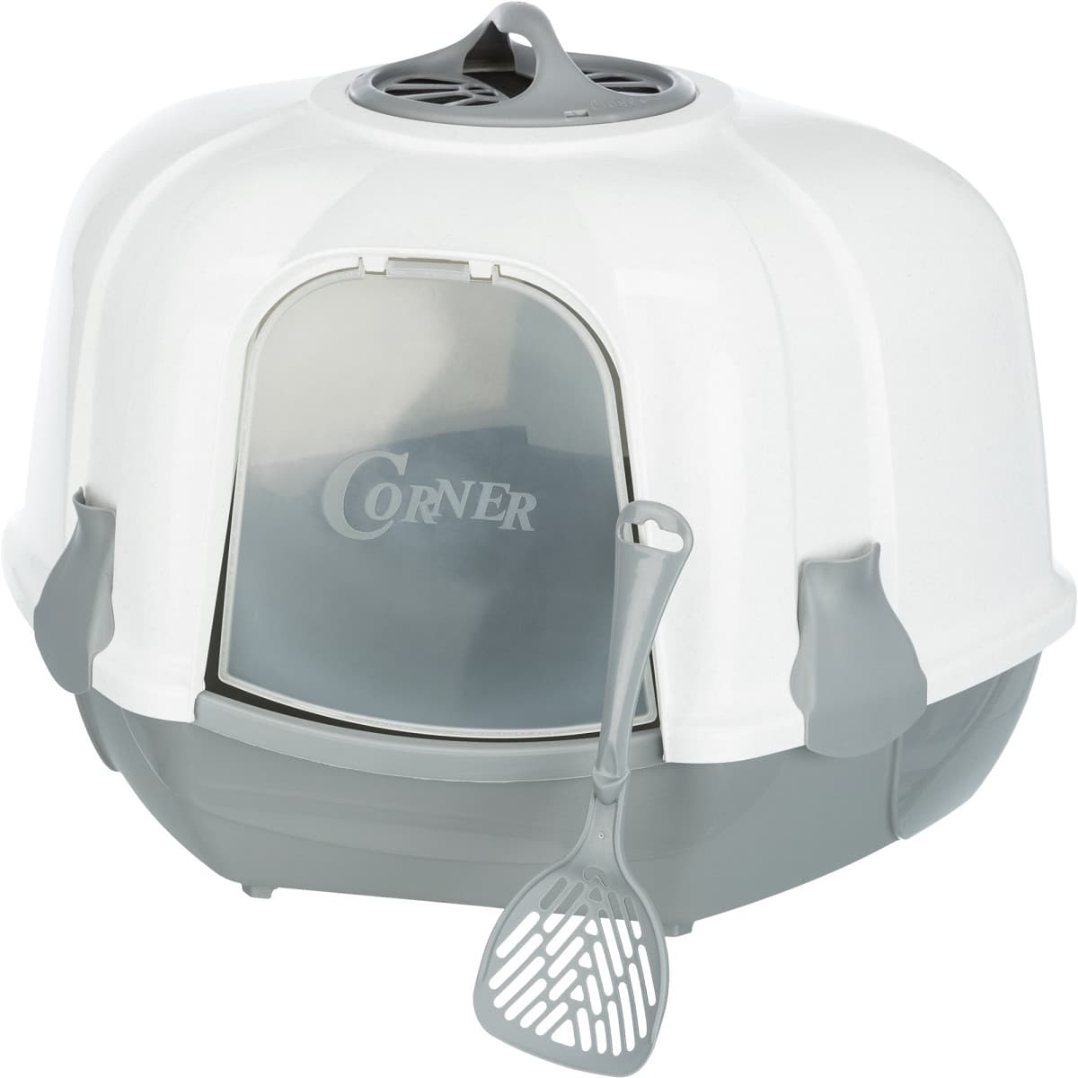 CORNER Litiera de Colt, Acoperita, cu Filtru din Carbune Activ, Pentru Pisici 60x46x52cm