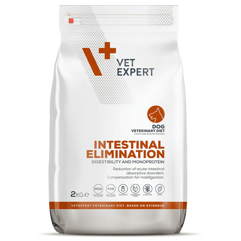 VETEXPERT 4T VETERINARY DIET Elimination Intestinal, Curcan, Hrana Uscata Monoproteica Caine cu Intolerante Alimentare