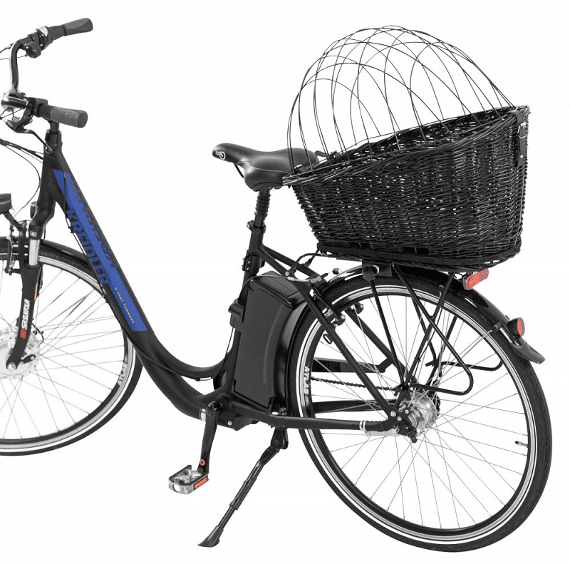 Cos Transport Caini sau Pisici pe Potbagaj Bicicleta, Negru, 35x49x55cm