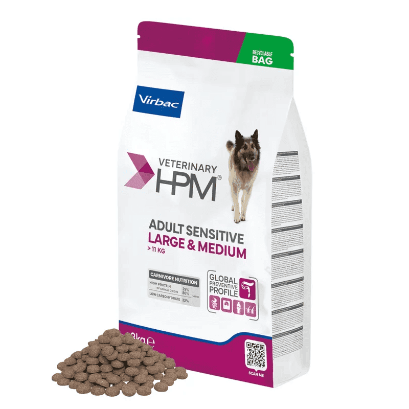 VIRBAC Veterinary HPM Adult Dog Sensitive Digest Large & Medium 3 kg | Hrana Uscata pentru Caini de Talie Medie si Mare cu Sensibilitate Digestiva