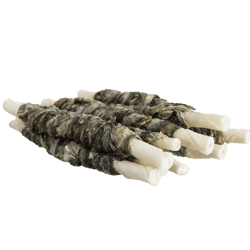 Recompensa DENTAFUN Pentru Caini Stick Rasucit cu Carne de Peste 12cm