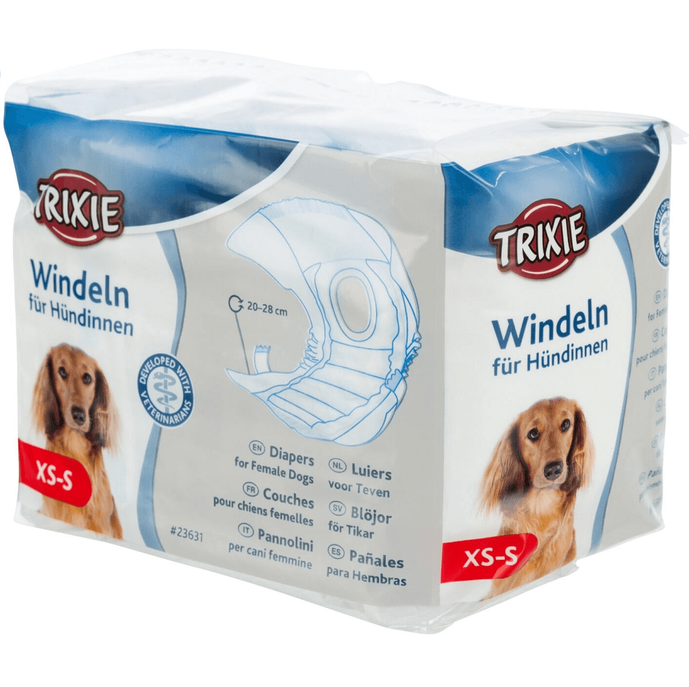 Scutece Pentru Caini, Femele, TRIXIE, Marime, XS-S, 20-28cm, 12Buc