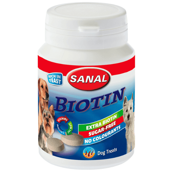 SANAL Dog Biotin 75 g | Tablete cu Biotina pentru Blana Lucioasa si Piele Sanatoasa